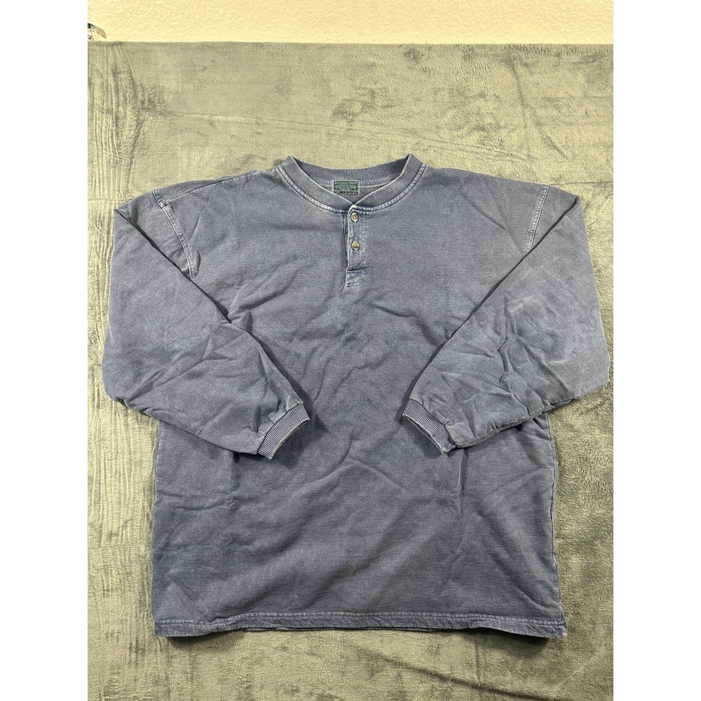 Vintage McIntosh & Seymour Henley Sweatshirt Blue XL Made in USA Rugby Pullover